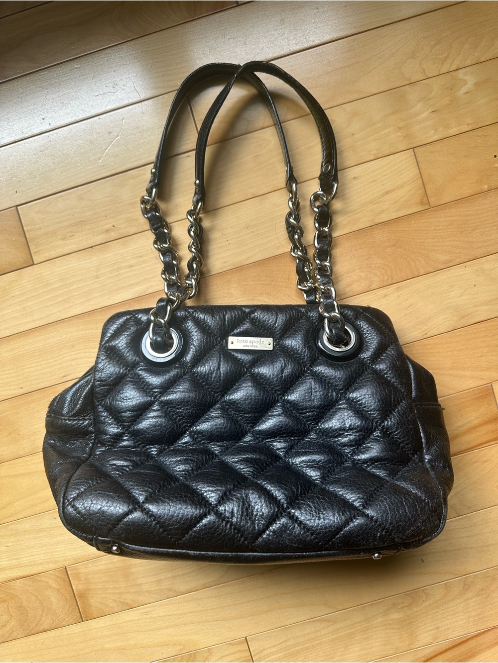 kate spade Black Quilted Leather Chain-Handle Shoulder Bag